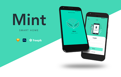 Mint Smart Home App app design home illustration logo mobile app mobile ui smart smarthome ui ux