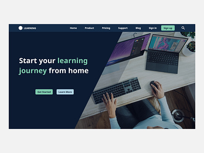 E learning landing page design illustration landing page landing page design minimal ui website