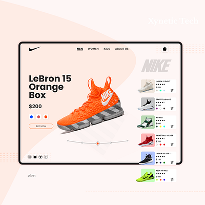 Sneaker Web design adobe xd dribbble ecommerce lebron nike nike air nike shoes shoe sneaker sports uidesign webdesign website