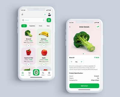 Grocery Buying app fruits grocery app illustration nuts ui uiux vegitable