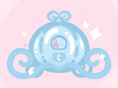 The Diamond Pumpkin (Cinderella) cartoon cute design disney art graphics illustration kawaii movie pastel vector