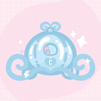 The Diamond Pumpkin (Cinderella) cartoon cute design disney art graphics illustration kawaii movie pastel vector