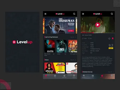 LevelUp app design application graphic player ui design ux design uxui