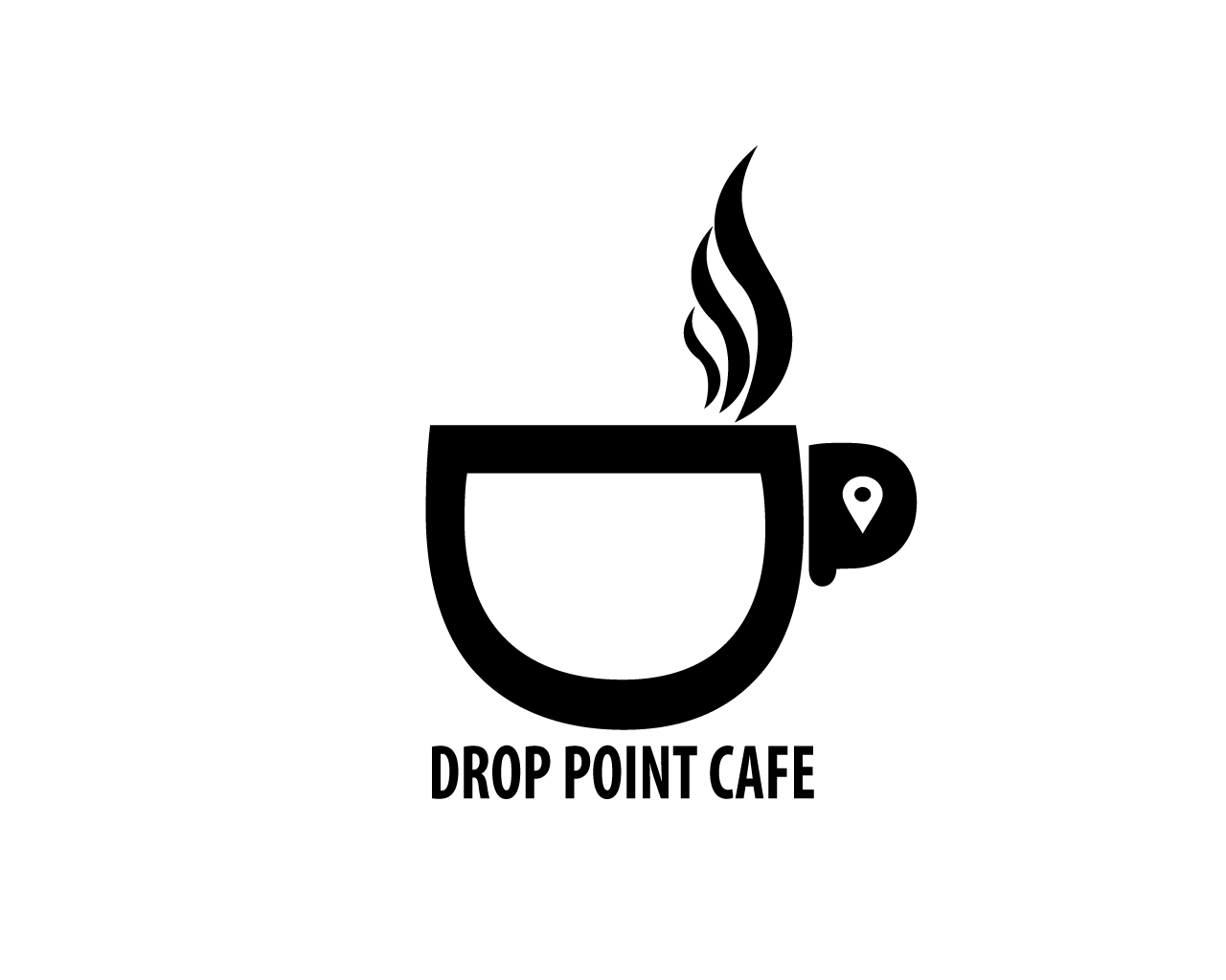 DROPPINT CAFE LOGO design flat icon illustration logo