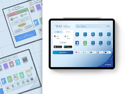 unimoni proposal app app home app landing app ux application blue theme ios ios app ipad ipad mini minimal tablet unimoni unimoni app vector
