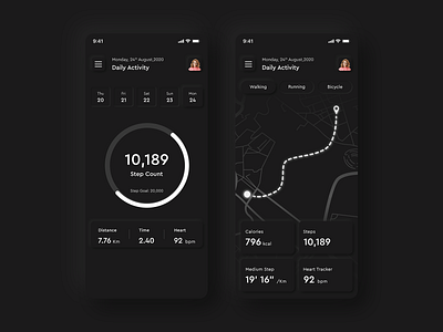 Neumorphism UI Design app design card design card ui cycling design fitness fitness app neumorphic neumorphic design neumorphism neumorphism ui step counter steps trendy trendy design ui walking