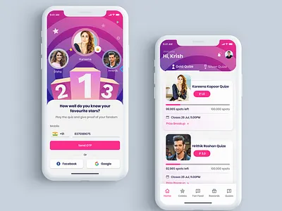 Bollwood Quize app bollywood design illustration quize ui design uiux ux design