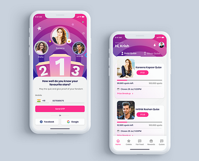 Bollwood Quize app bollywood design illustration quize ui design uiux ux design