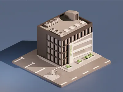 Low Poly Offices Building 3d blender building city diorama illustration isometric low poly lowpoly office