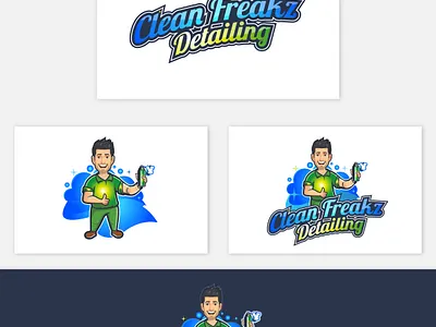 Clean company logo idea blue branding charter clean clean design clean freakz clean freakz cleaning corporate identity fresh green illustration logo typography upwork vector