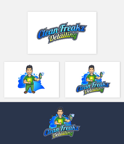 Clean company logo idea blue branding charter clean clean design clean freakz clean freakz cleaning corporate identity fresh green illustration logo typography upwork vector