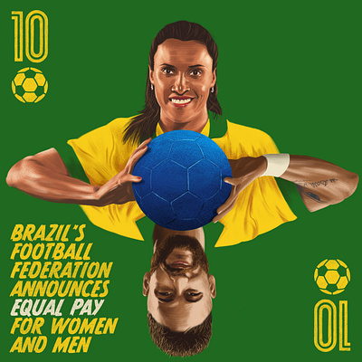 Marta anatomy artwork brasil brush drawing editorial editorial art editorial illustration football good news illustration marta photoshop portrait poster soccer sport