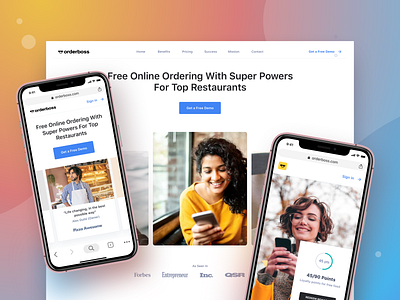 Orderboss landing page food ordering header landing page menu builder orderboss restaurant restaurant marketing testimonial