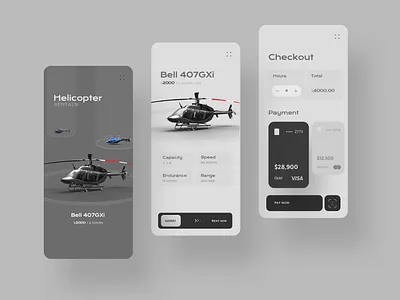 Copter Rentals branding clean design iphone app design mobile rental app rental service ui ui design user interface design ux design