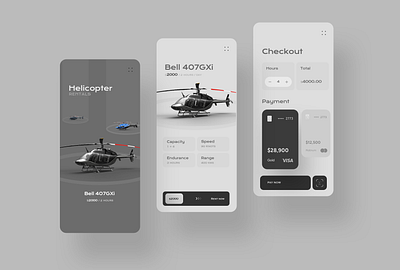 Copter Rentals branding clean design iphone app design mobile rental app rental service ui ui design user interface design ux design