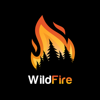 wild fire design fire illustrator logo pine tree vector