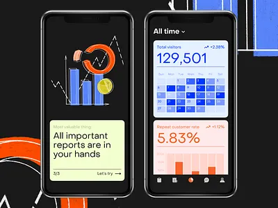 Business analytics app analytics app cards charts clean dashboard design ecommerce finance illustration interface ios kosinov reports studiorbk ui ux