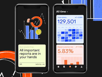 Business analytics app analytics app cards charts clean dashboard design ecommerce finance illustration interface ios kosinov reports studiorbk ui ux