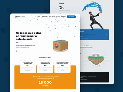 Website Landing Page box colors design education fun illustration landing magic typography ui web website