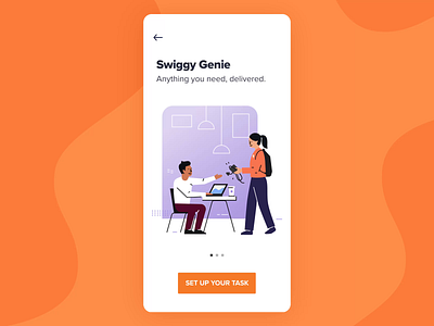 Swiggy Genie onboarding application graphic design illustration swiggy ui vector