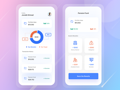 Investment App Exploration app design bank card chart clean design elegant icon inspiration ios light minimal minimalist mobile payment simple ui ui design uiux ux design