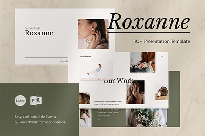 Roxanne - CANVA PowerPoint Template advertising boys branding design girl hypebeast illustration instagram instagram post instagram stories instagram template logo social media social media design social media pack social media templates socialmedia template ui youth