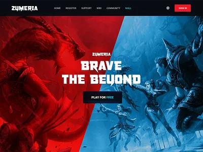 Image Banner Design for a MMORPG game! adobe photoshop color dark theme dark ui download dribbble dribbbleweeklywarmup gaming gaming website graphic design homepage image background landing page design language mmorpg navigation sign in ui uidesign website design