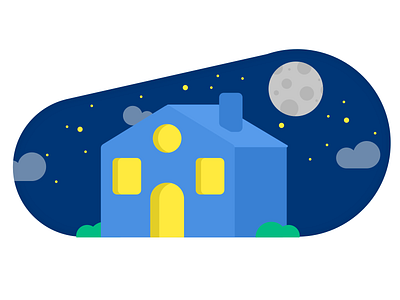 midnight design home house simple vector vector illustration