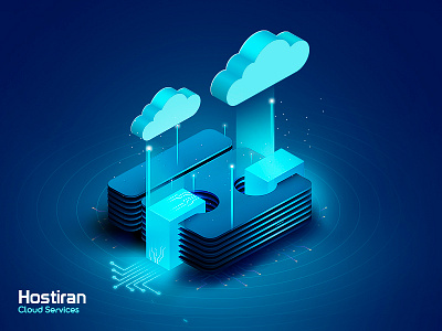 Cloud services cloud design digital illustration isometric isometric illustration vector