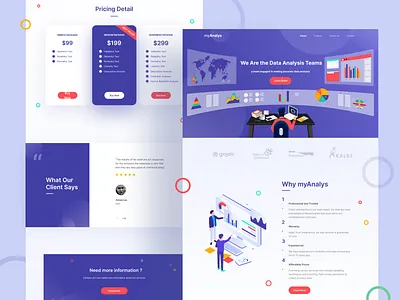 Data analysis website exploration homepage illustration landing page ui ux