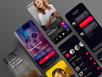 Dating Application UI Kit app ceffectz design ios minimal mobile ui uiux ux