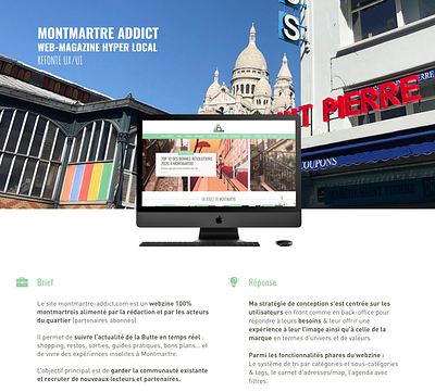 Montmartre Addict creation design responsive design ui userinterface ux uxui website