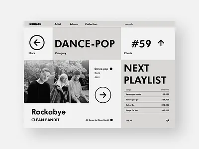 Krungu Web Music app branding design flat graphic design logo minimal typography ui ux vector web website