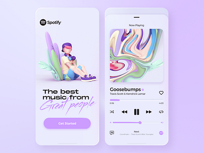 Spotify // Mobile App app design interection ios mobile music app player spotify typogaphy ui ux ux