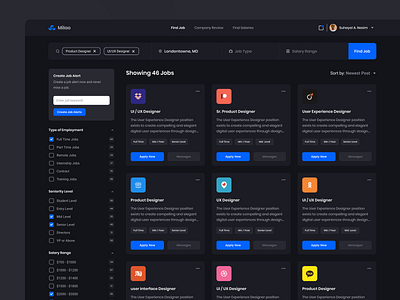 Job Search Platform application ui booking card design dashboard design dubai designer freelancer hire freelancer hiring platform job job application job board job listing jobs jobsite landingpage professional saas ui ux web webapps