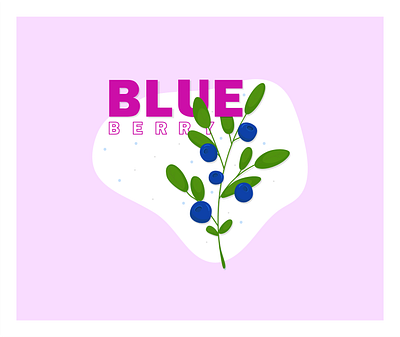 BLUEberry berry design flat illustration vector