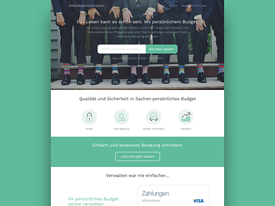 Selbstbestimmt Leben design flat icon minimal typography website