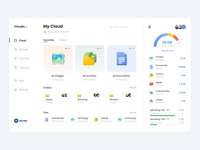 File Manager Dashboard app cloud cloud app dashboad drive dropbox file manager files interface product design storage ui uiux ux web design