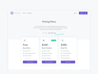 IndieMaker Pricing Table pricing page pricing table web web design webdesign website
