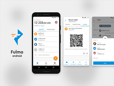 Fulmo - cryptocurrency wallet for Android @2018 android atomic design blockchain cryptocurrency ui desgin ux design wallet