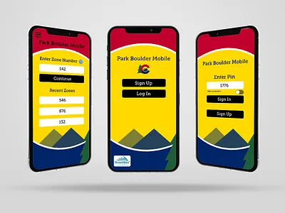 Mock Parking App adobe xd boulder colorado parking parking app parking application sign in sign up
