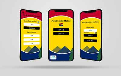 Mock Parking App adobe xd boulder colorado parking parking app parking application sign in sign up