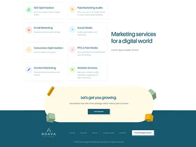 ROAVA - homepage sections clean design illustration landing page modern ui webdesign website