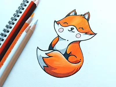 🦊 branding design drawing fire fox identity illustration pencil website