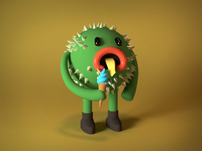 Captusito, The little brother. 3dart 3denvironment 3dmodeling brothersday c4d cactus captus cartooning cartoony characterconcept cinema4d design digitalartists fantasy lowpoly maturity prorender render3d