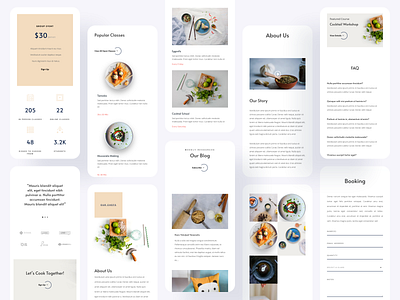 Cooking School - Mobile Responsive clean cooking cooking app cooking class cooking school divi elegantthemes mobile application mobile design mobile responsive mobile ui online cooking school online course online marketing online shop online shopping online store typography ui ux