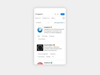 AI Directory ai artificial intelligence directory mobile app mobile design mobile ui profile card profile page search ui white space