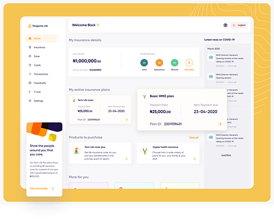 Insurance and Banking Web App finance ui ux