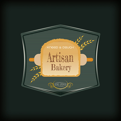 Knead & Dough Artisan Bakery Logo adobe illustrator artisan bakery bakerylogo bread concept design flat illustration illustrator logo typography vector
