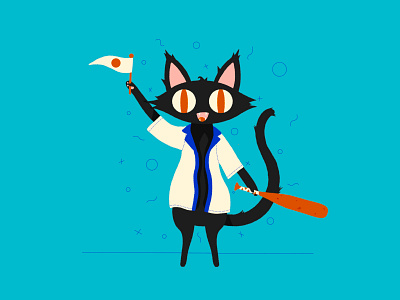 Baseball Cat artist cat design digital illustration digital painting digitalart fun illustration illustrator procreate true grit texture supply